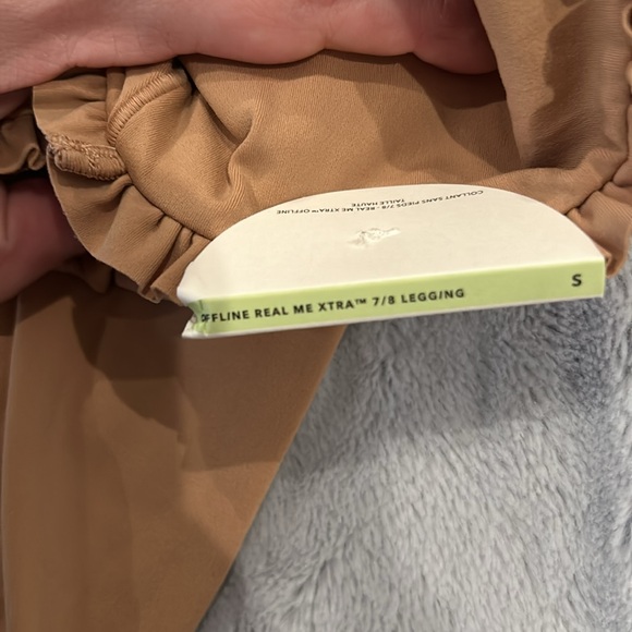 NWT OFFLINE By Aerie Real Me Xtra 7/8 Legging Tan Hi-Rise Ruffle - Picture 6 of 9